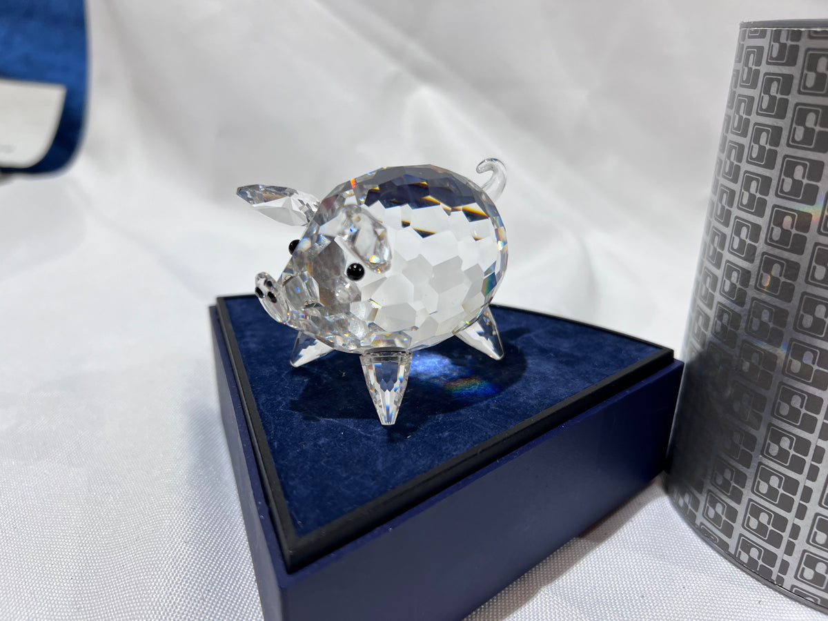 Swarovski Crystal 7638 065 Large Pig w/ Crystal Tail, 3