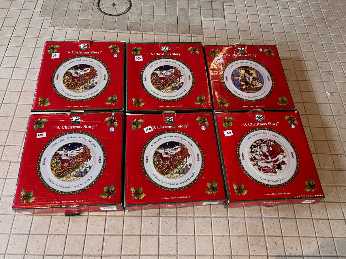 BRAND NEW 6 Boxes Sets Portmeirion Studio A Christmas Story Dinner Plates Set of 4 24 plates total