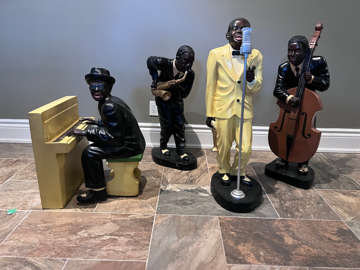 VERY UNIQUE! A Group of 4 Large Composite Jazz Band Statues – Sell My ...