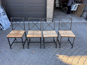 4 IKEA Wicker Seat Dining Chairs
