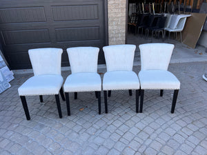 4 Cream/Beige Upholstered Dining Chairs