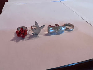3 Sterling Silver Rings + Pair of Sterling Silver Cufflinks Lot