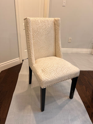 4 Cream Velvet Patterned Chairs (*AMAZING CONDITION!)