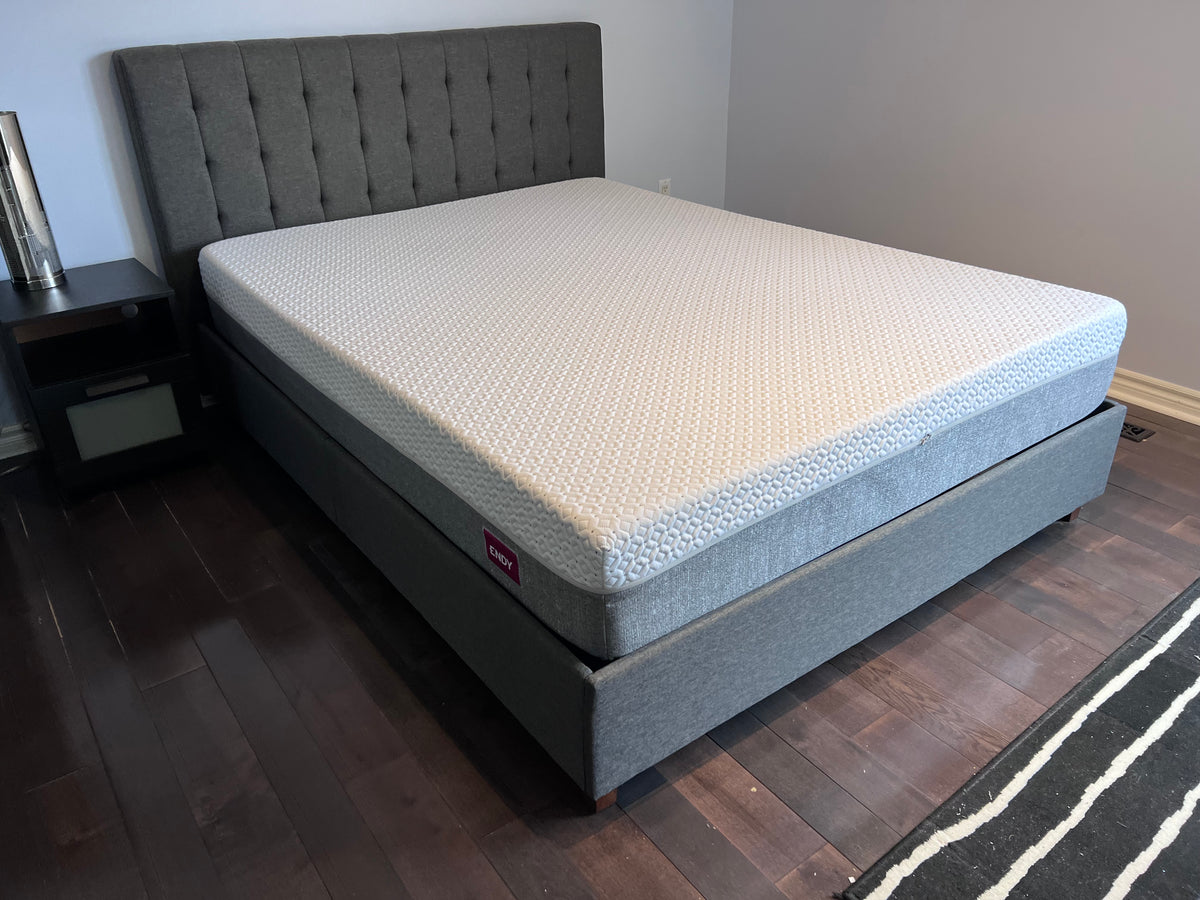 Queen Grey Fabric Bed Frame, with ENDY Mattress (*excellent condition