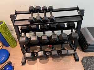 7 Sets of Dumbbells + Xtreme Monkey Dumbbell Rack