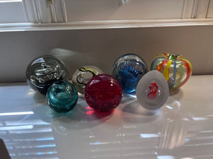 7 Art Glass Paperweights Lot