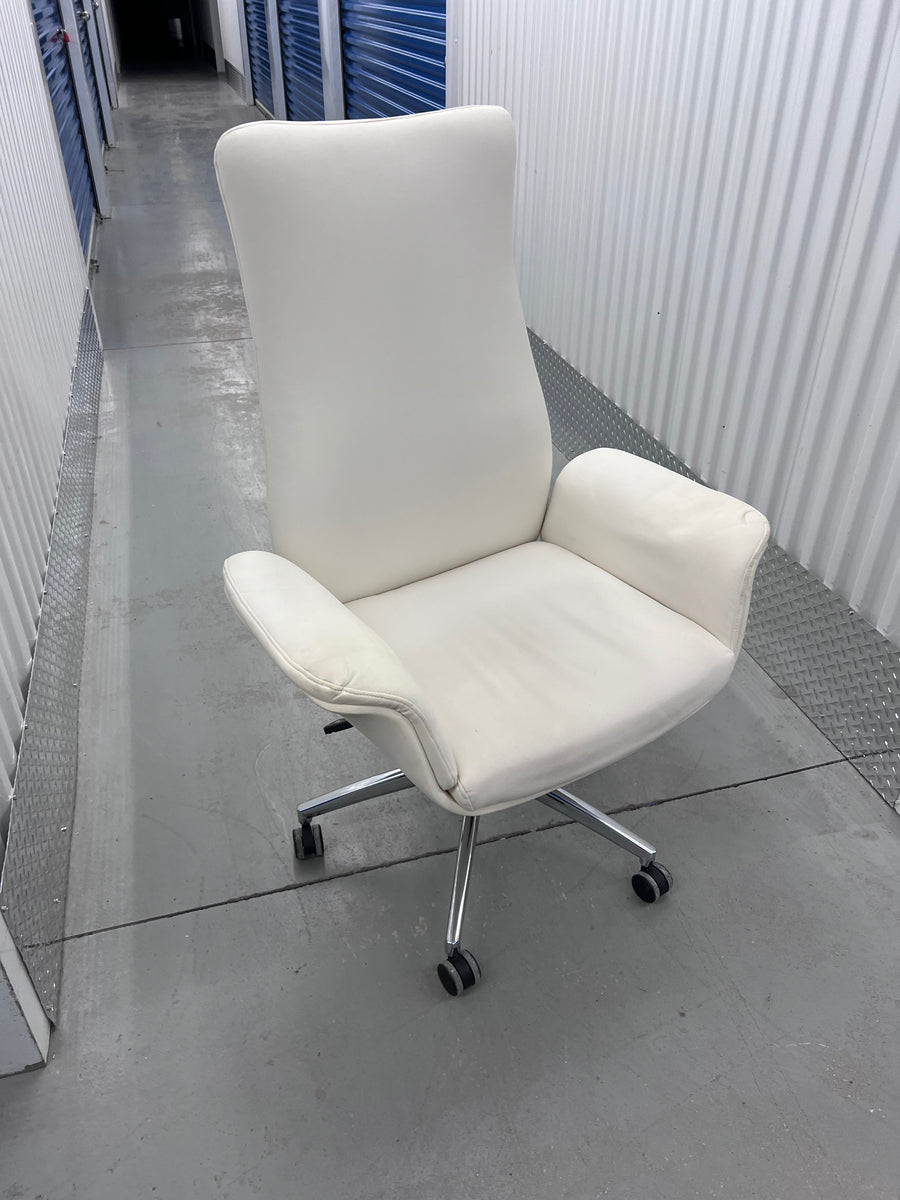 Belnick White Leather Office Chair (*2 Available) Sell My Stuff