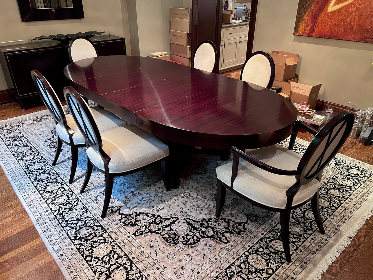 The Barbara Barry Collection by Baker Oval Dining Table + 6 "X Back" C ...