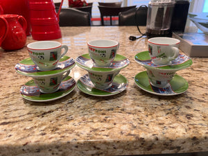 6 Gettoni Foosball Espresso Cups + Saucers