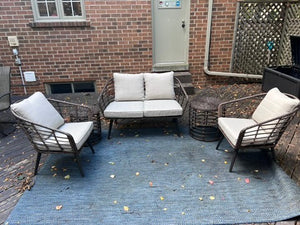 5pc Canvas Patio Conversation Set, w/Tripel Cushions