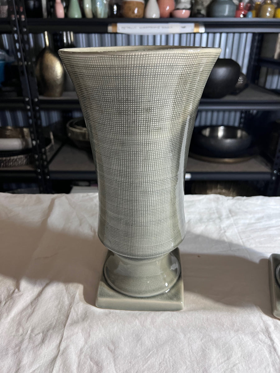 Pair of Large Etched Grey Vases (retail 110) Sell My Stuff Canada