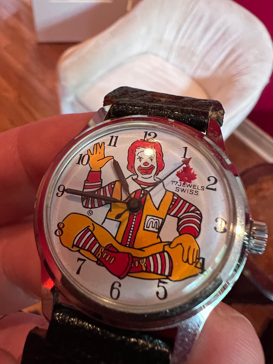 McDonald's 時計 Vintage Ronald McDonald 17 Jewels Swiss Watch – Sell My Stuff