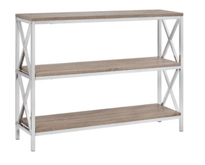 3-Tier Console, Wood & Chrome