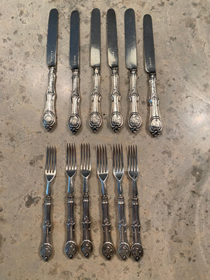 6 Sterling Silver Forks + 6 Sterling Silver Knives (*only handles are Sterling)