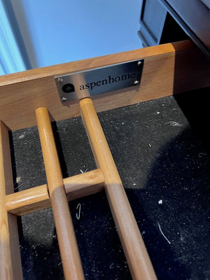 "Aspenhome" Dark Brown Desk Hutch + Chair