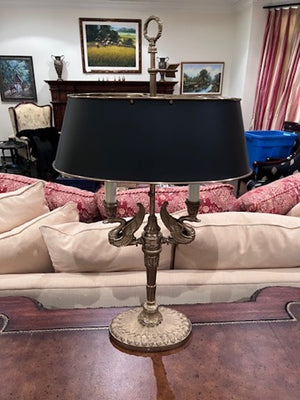 "Decorative Crafts Inc" Brass Table Lamp with Swans