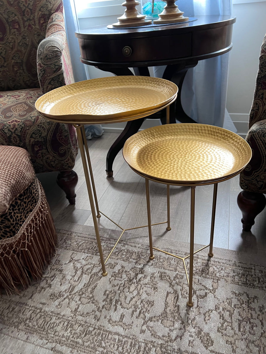 Pair of Round Gold Metal Accent Tables Sell My Stuff Canada Canada
