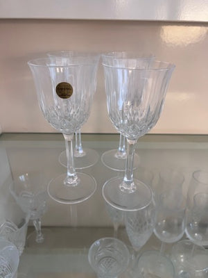 4 Capri Crystal Wine Glasses