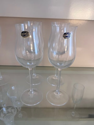4 Bohemia Crystal Wine Glasses