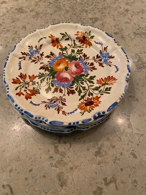 4 Made in Italy Floral Blue Side Plates