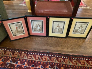 4 Rowlandson Delin Hand-Colored Prints