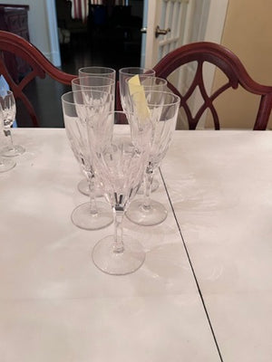 7 Atlantis 'Castelo' Crystal Champagne Flutes