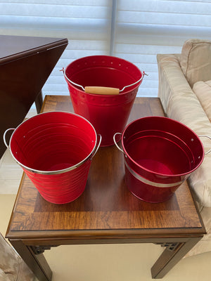 3 Red Buckets