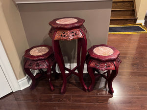3 Rosewood Style Pedestal Stands