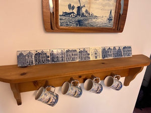 9 KLM Business Class Dutch Delft Ceramic Tile Coasters- *RARE