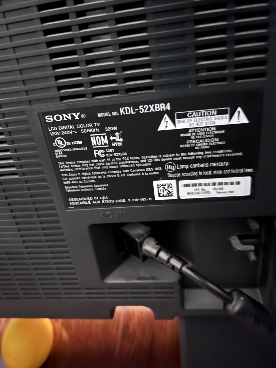 Sony KDL52XBR4 LCD 52" TV Sell My Stuff Canada Canada