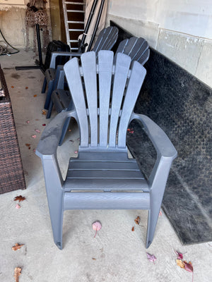 3 Plastic Adirondack Chairs- Grey