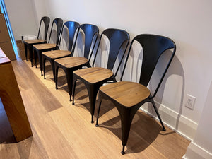 6 Industrial Metal Dining Chairs