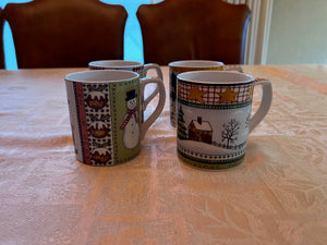 4 Royal Doulton Christmas Coffee Mugs