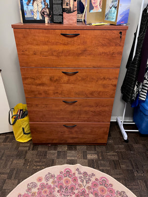 4 Drawer Wood Veneer Filing Cabinet