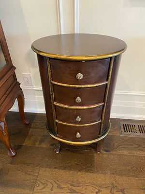 4 Drawer Oval Accent Table