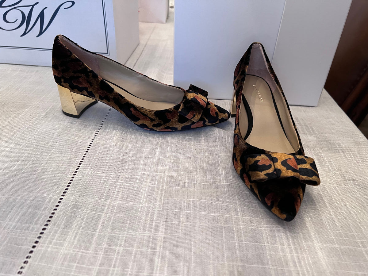 Black shoes with leopard print heels store