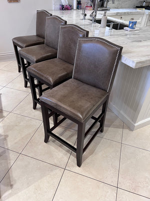 4 Leather Barstools