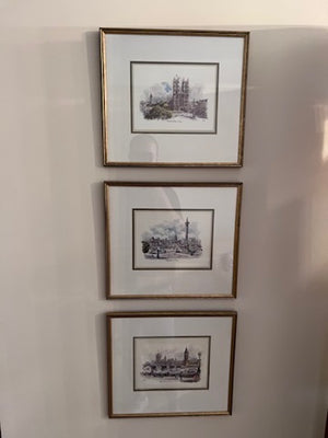 3 Prints- England Landmarks by Kenneth A Bromley