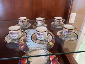 6 Espresso Cups & Saucers Made in Japan