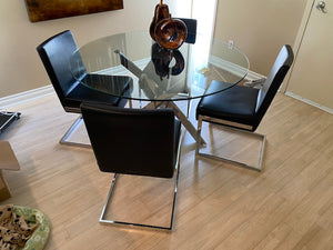 4 Black Faux Leather Chairs (*Table NOT Included)