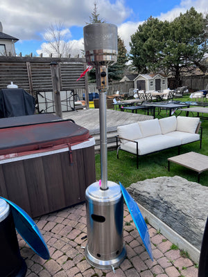 87-inch Outdoor Propane Patio Heater- Silver/Stainless