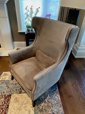 "Bernhardt Interiors" Brown Suede High Back Chair