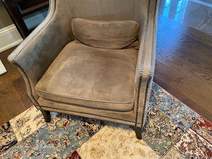 "Bernhardt Interiors" Brown Suede High Back Chair