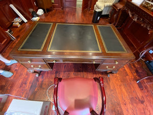 "Lexington" Executive Leather Inlaid Desk