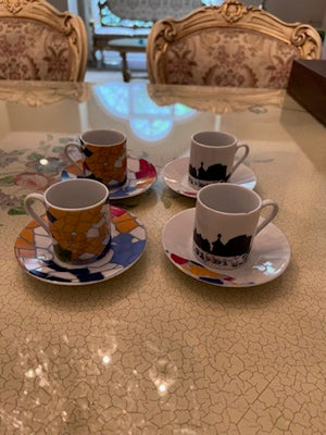 4 Porcelanas Rabat Barcelona Cups & Saucers