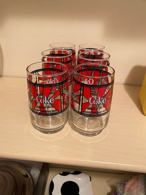 6 Vintage Style Coke Glasses