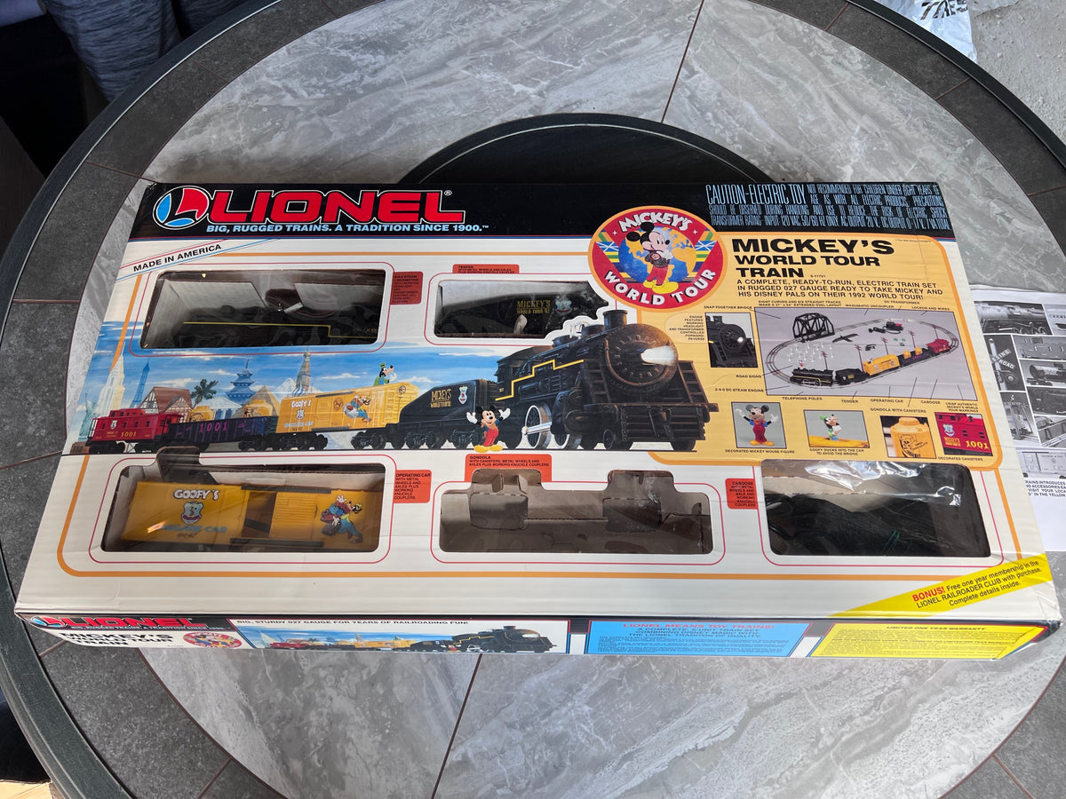 Lionel Mickey's World Tour Electric Train Set 1992- 027 Gauge