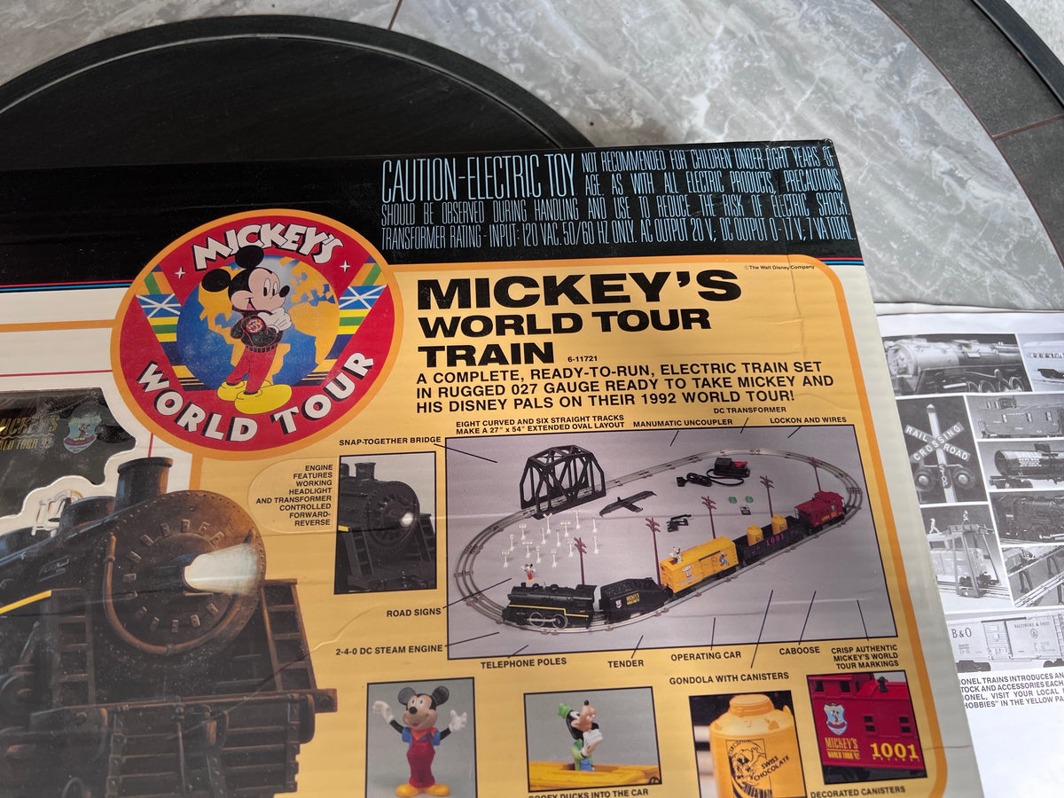 Lionel Mickey's World Tour Electric Train Set 1992- 027 Gauge