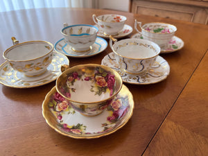 6 Royal Chelsea England Cups and Saucers