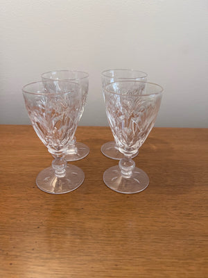 4 Stuart Crystal White Wine Glasses